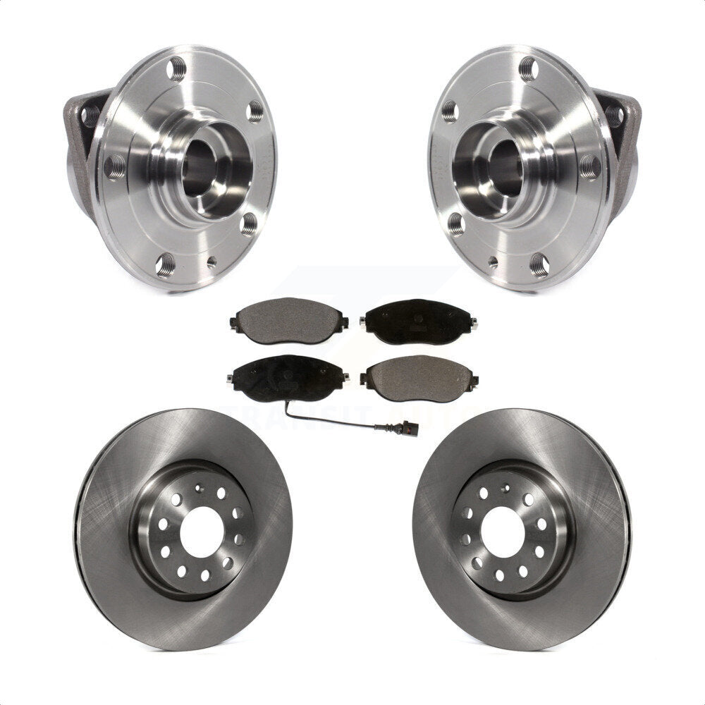 Hub Bearing Assembly Disc Brake Rotor & Pads Front Kit For Volkswagen GTI Arteon