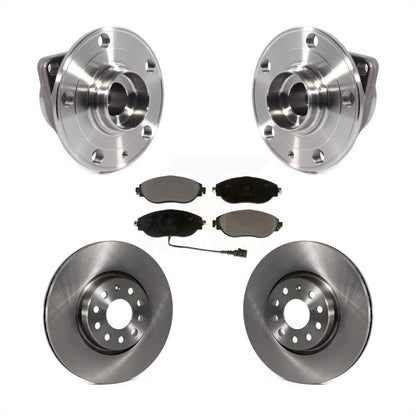 Hub Bearing Assembly Disc Brake Rotor & Pads Front Kit For Volkswagen GTI Arteon