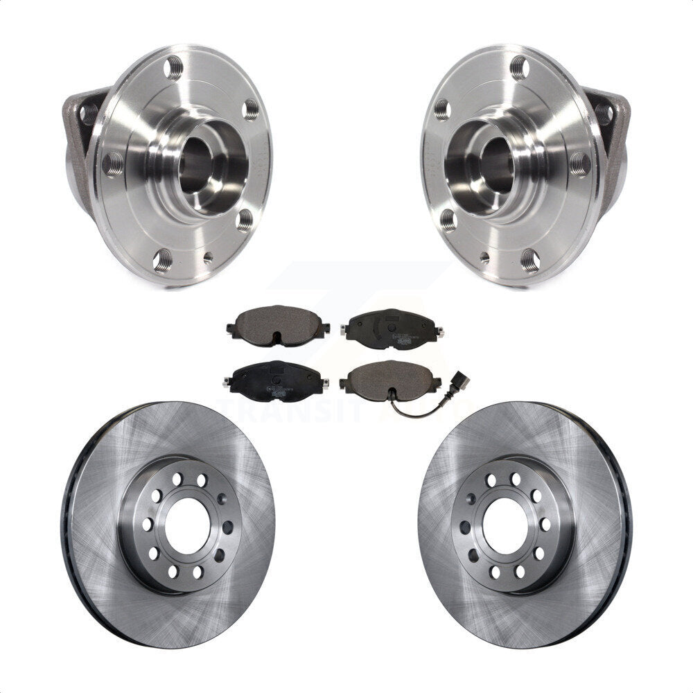 Hub Bearing Brake Rotor Pads Front Kit For Volkswagen Jetta Taos Golf SportWagen