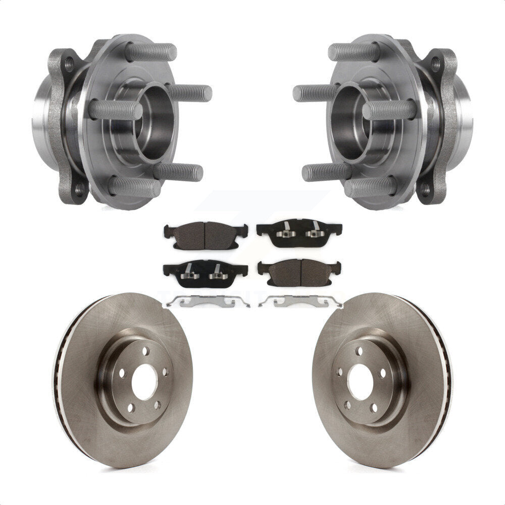 Hub Bearing Assembly Disc Brake Rotors And Ceramic Pads Front Kit For Ford Edge