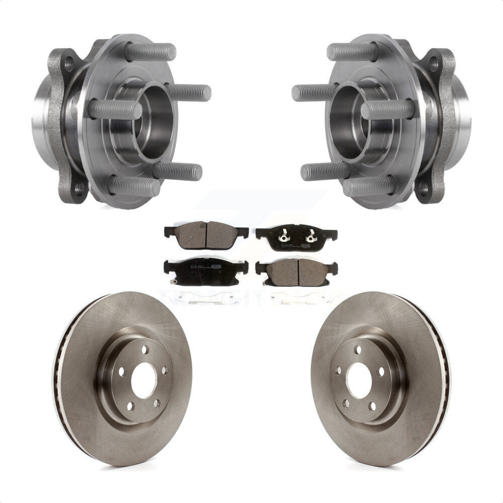 Hub Bearing Assembly Disc Brake Rotor And Pads Front Kit For Lincoln Continental