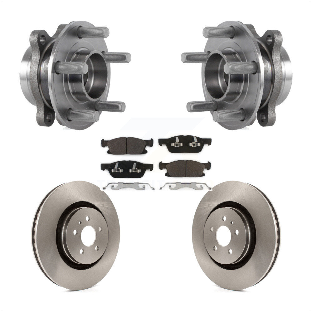 Hub Bearing Disc Brake Rotor & Pads Front Kit For Ford Edge Lincoln Nautilus MKX