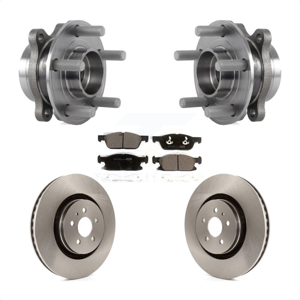Hub Bearing Brake Rotor & Pads Front Kit For Ford Fusion Lincoln MKZ Continental