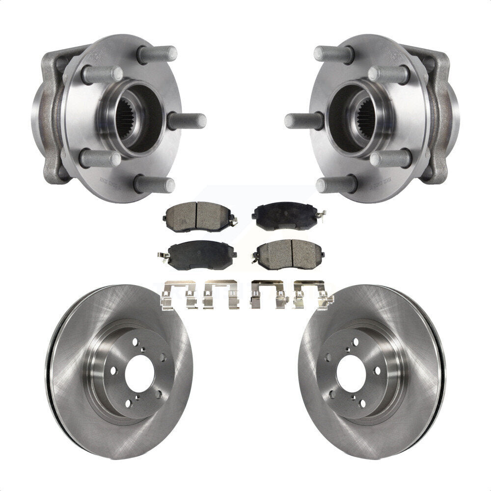 Hub Bearing Assembly Disc Brake Rotors And Pads Front Kit For Subaru Impreza