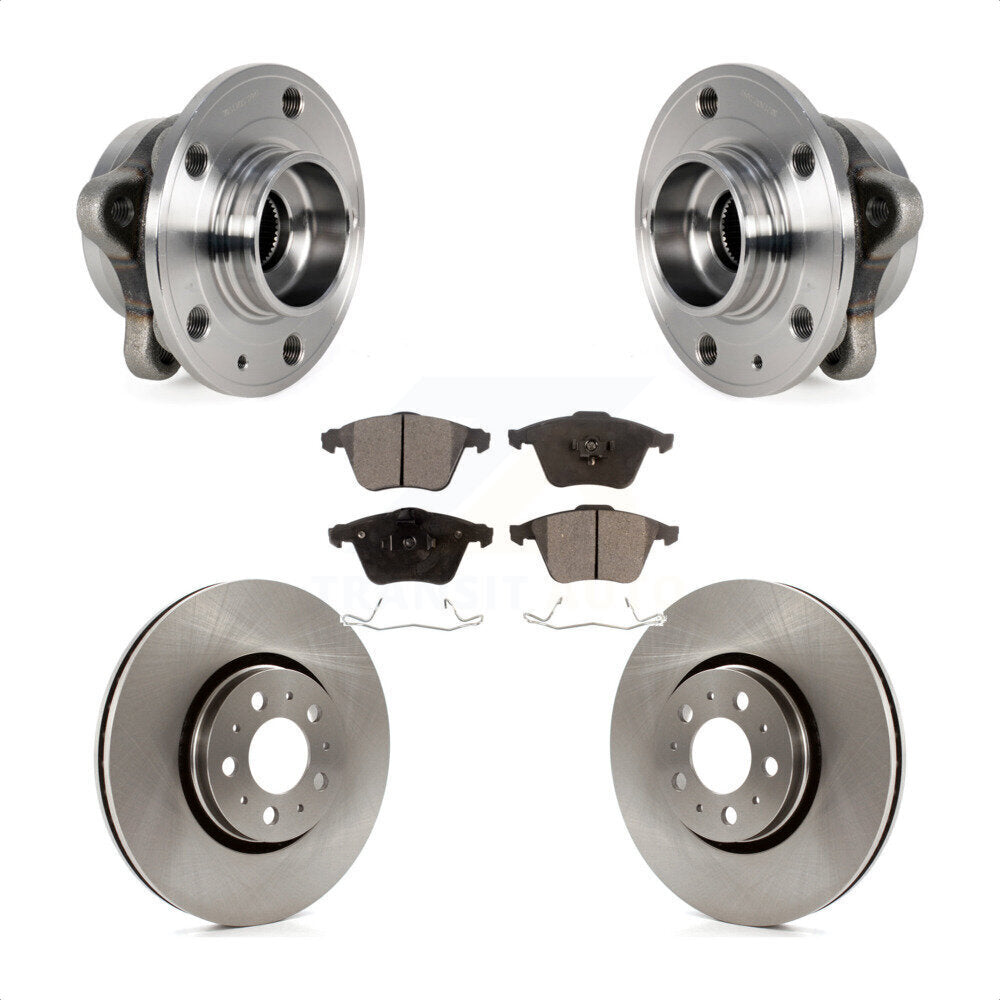 Hub Bearing Assembly Disc Brake Rotors And Ceramic Pads Front Kit For Volvo XC90