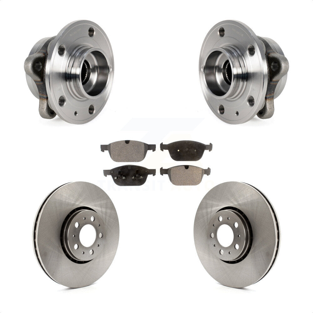 Hub Bearing Assembly Disc Brake Rotors And Ceramic Pads Front Kit For Volvo XC90