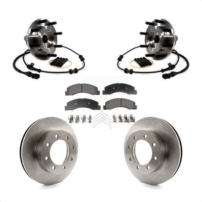 Hub Bearing Assembly Brake Rotor And Pad Front Kit For Ford F-250 Super Duty RWD