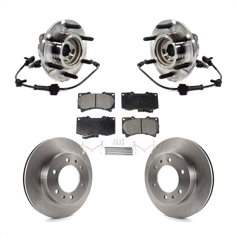 Hub Bearing Assembly Disc Brake Rotor Pads Front Kit For 2009-2010 Hummer H3T H3