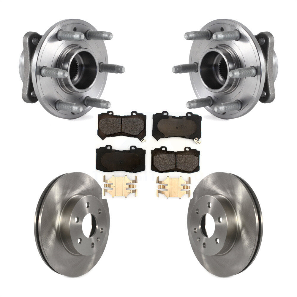 Hub Bearing Disc Brake Rotor Pad Front Kit For Chevrolet Colorado GMC Canyon 4WD