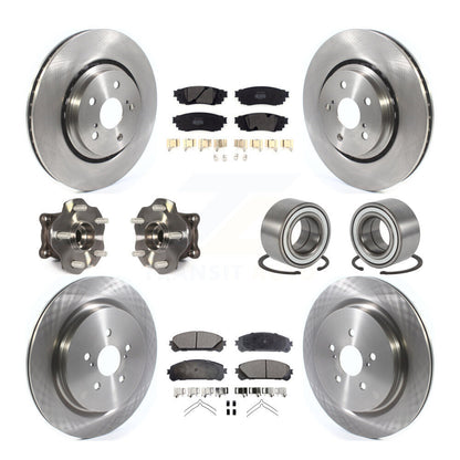 Hub Bearing Disc Brake Rotor Pads Front Rear Kit (10Pc) For 2016 Lexus RX350 AWD