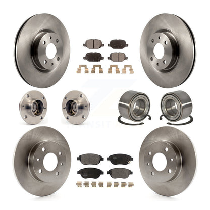 Hub Bearing Assembly Disc Brake Rotor And Pad Front Rear Kit (10Pc) For Fiat 500