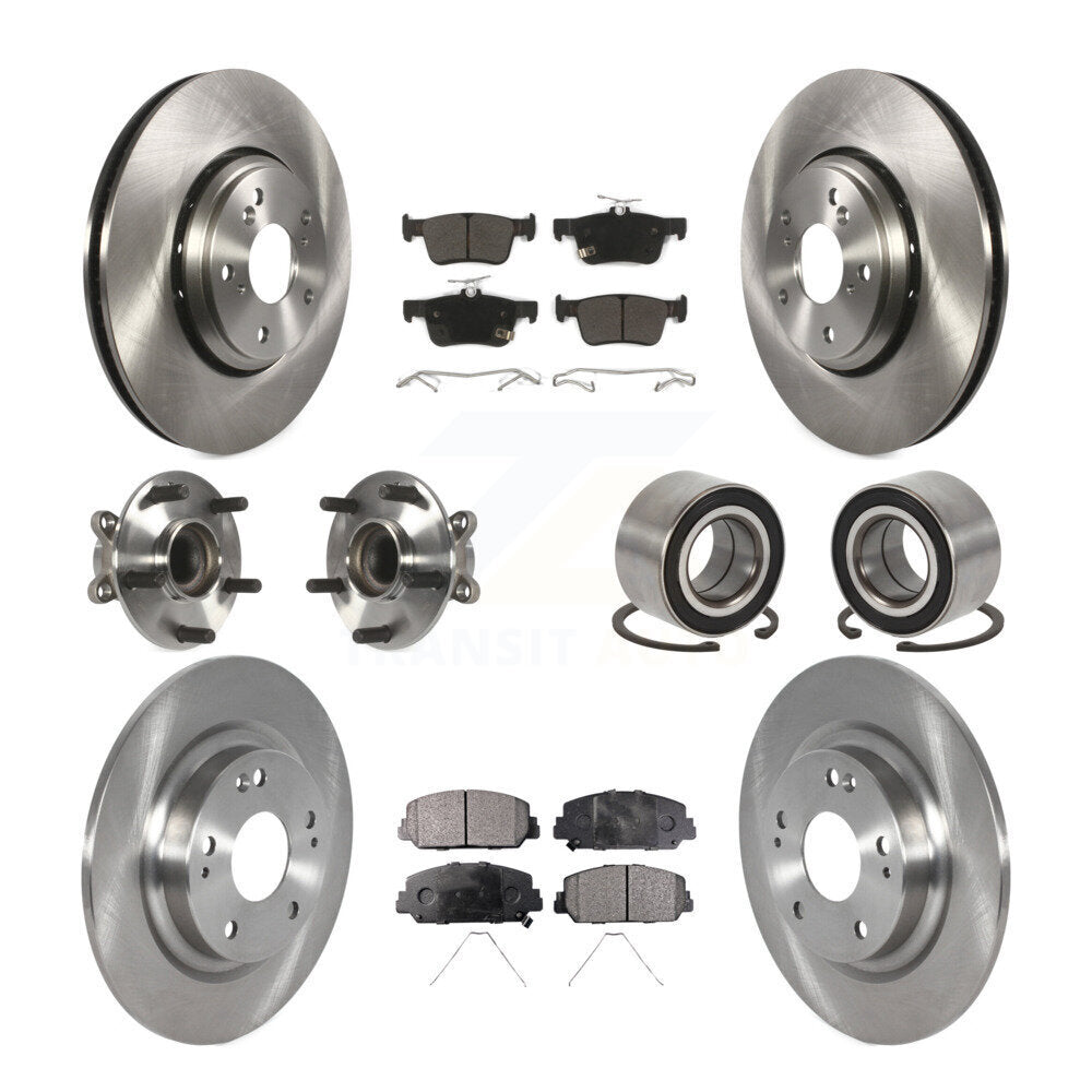 Wheel Hub Bearing Disc Brake Rotor And Pad Front Rear Kit (10Pc) For Honda Civic