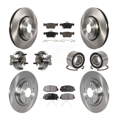 Wheel Hub Bearing Disc Brake Rotor And Pad Front Rear Kit (10Pc) For Honda Civic