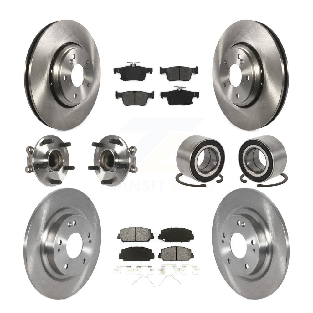 Wheel Hub Bearing Disc Brake Rotor And Pad Front Rear Kit (10Pc) For Honda Civic