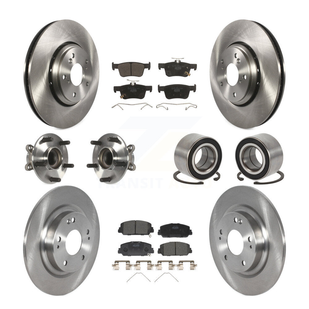Wheel Hub Bearing Disc Brake Rotor And Pad Front Rear Kit (10Pc) For Honda Civic