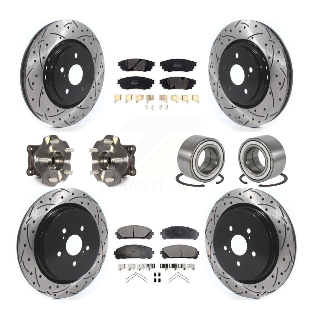 Hub Bearing Coat Brake Rotor Pads Front Rear Kit (10Pc) For 2016 Lexus RX350 AWD