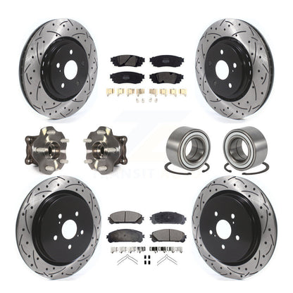 Hub Bearing Coat Brake Rotor Pads Front Rear Kit (10Pc) For 2016 Lexus RX350 AWD