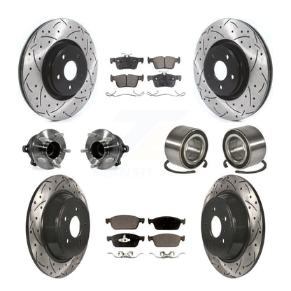 Hub Bearing Coated Disc Brake Rotor & Pads Front Rear Kit (10Pc) For Lincoln MKC