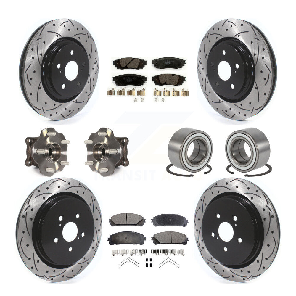 Hub Bearing Coat Brake Rotor Pads Front Rear Kit (10Pc) For 2016 Lexus RX350 AWD