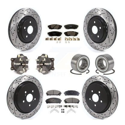 Hub Bearing Coat Brake Rotor Pads Front Rear Kit (10Pc) For 2016 Lexus RX350 AWD