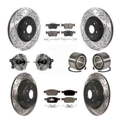 Hub Bearing Coated Disc Brake Rotor & Pads Front Rear Kit (10Pc) For Lincoln MKC