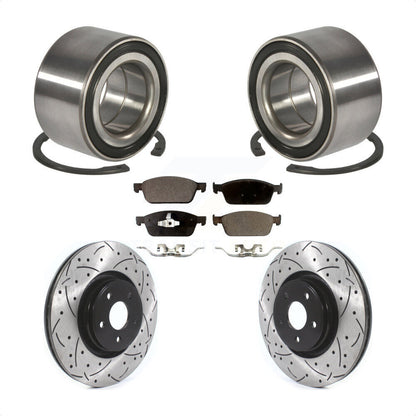 Wheel Bearing Drilled Slot Brake Rotor Pads Front Kit For Ford Focus Lincoln MKC