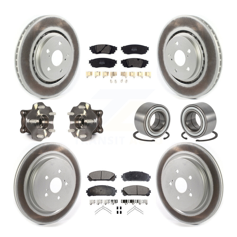 Hub Bearing Coat Brake Rotor Pads Front Rear Kit (10Pc) For 2016 Lexus RX350 AWD
