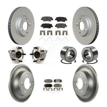 Hub Bearing Coated Brake Rotor & Pads Front Rear Kit (10Pc) For Kia Forte Forte5