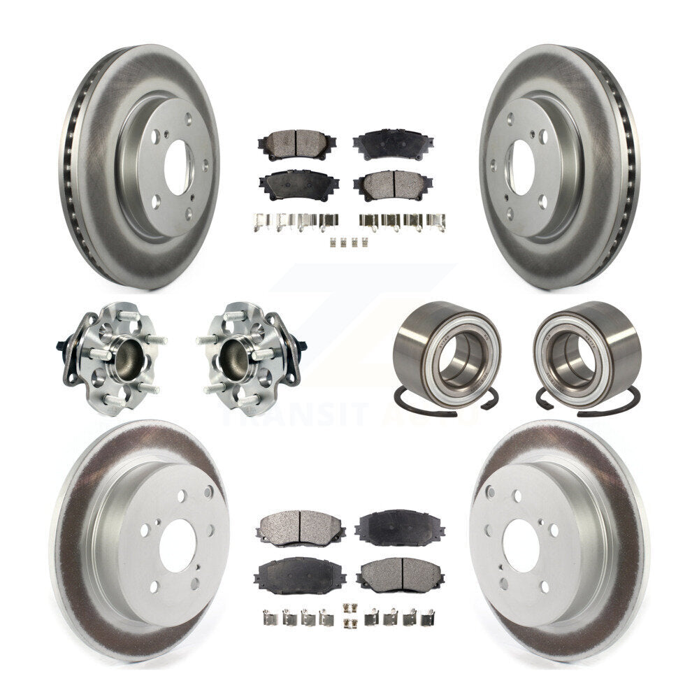 Hub Bearing Coat Brake Rotor Pads Front Rear Kit (10Pc) For 17-18 Toyota Prius V