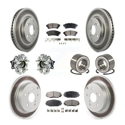 Hub Bearing Coat Brake Rotor Pads Front Rear Kit (10Pc) For 17-18 Toyota Prius V