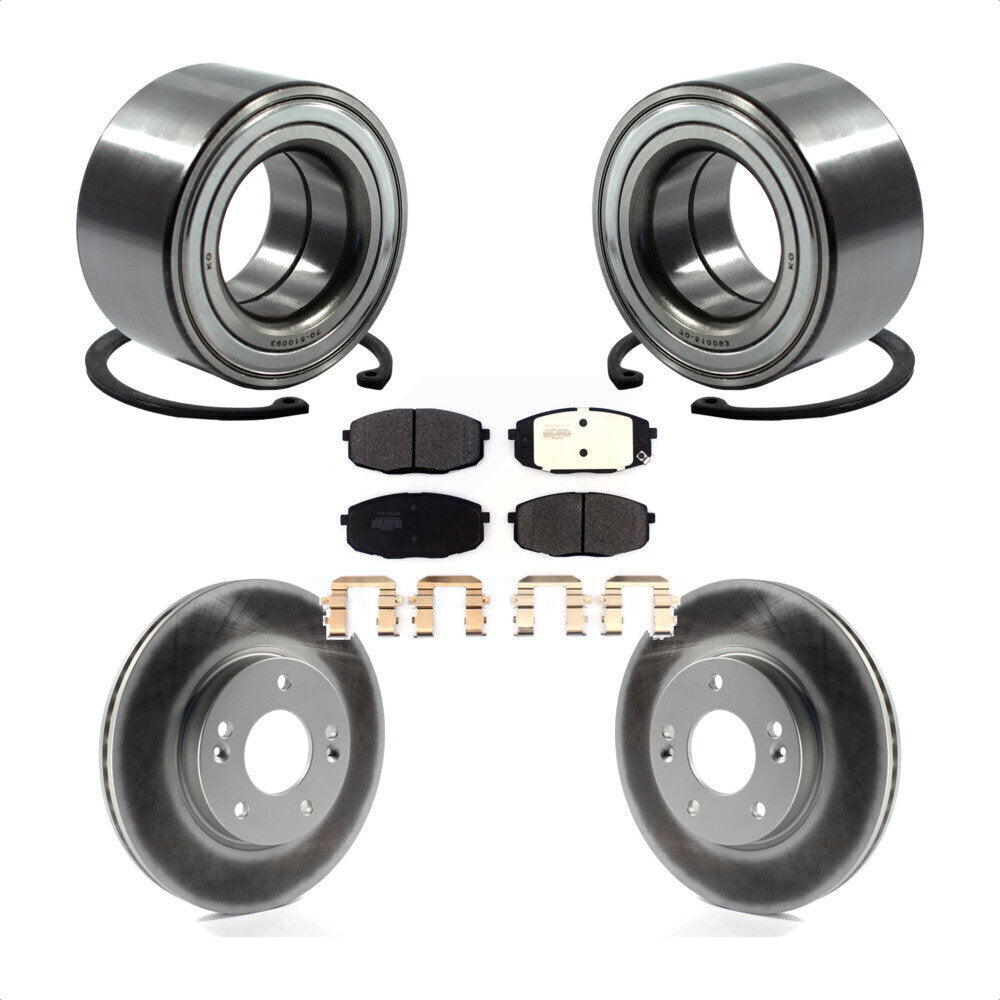Wheel Bearing Coated Disc Brake Rotors And Pads Front Kit For Kia Soul Forte