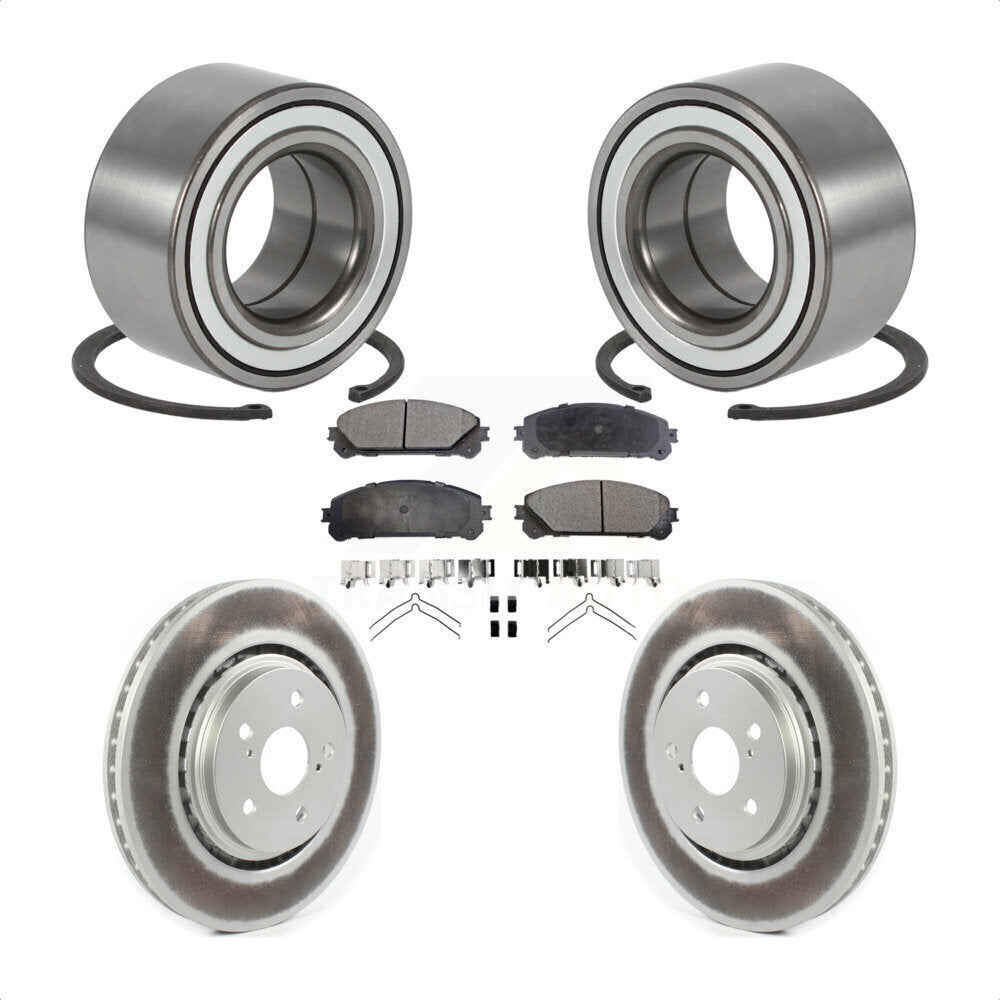 Wheel Bearing Coated Disc Brake Rotors And Pads Front Kit For 2016 Lexus RX350