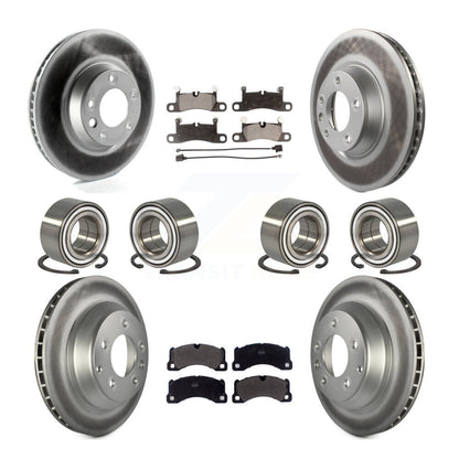 Bearing Coated Brake Rotor & Pads Front Rear Kit (10Pc) For Porsche Cayenne Base