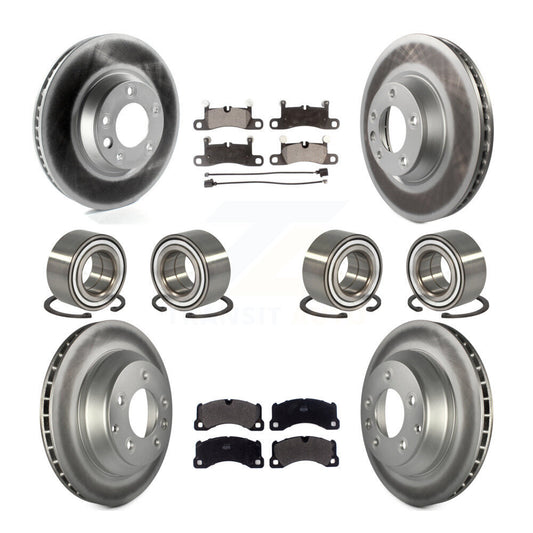 Bearing Coated Brake Rotor & Pads Front Rear Kit (10Pc) For Porsche Cayenne Base
