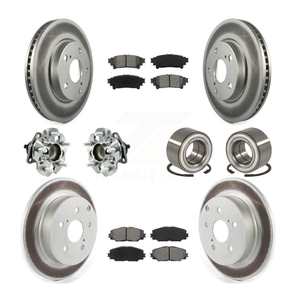 Hub Bearing Coat Brake Rotor Pads Front Rear Kit (10Pc) For 17-18 Toyota Prius V