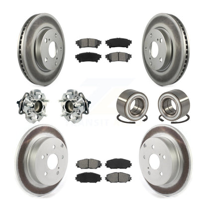 Hub Bearing Coat Brake Rotor Pads Front Rear Kit (10Pc) For 17-18 Toyota Prius V