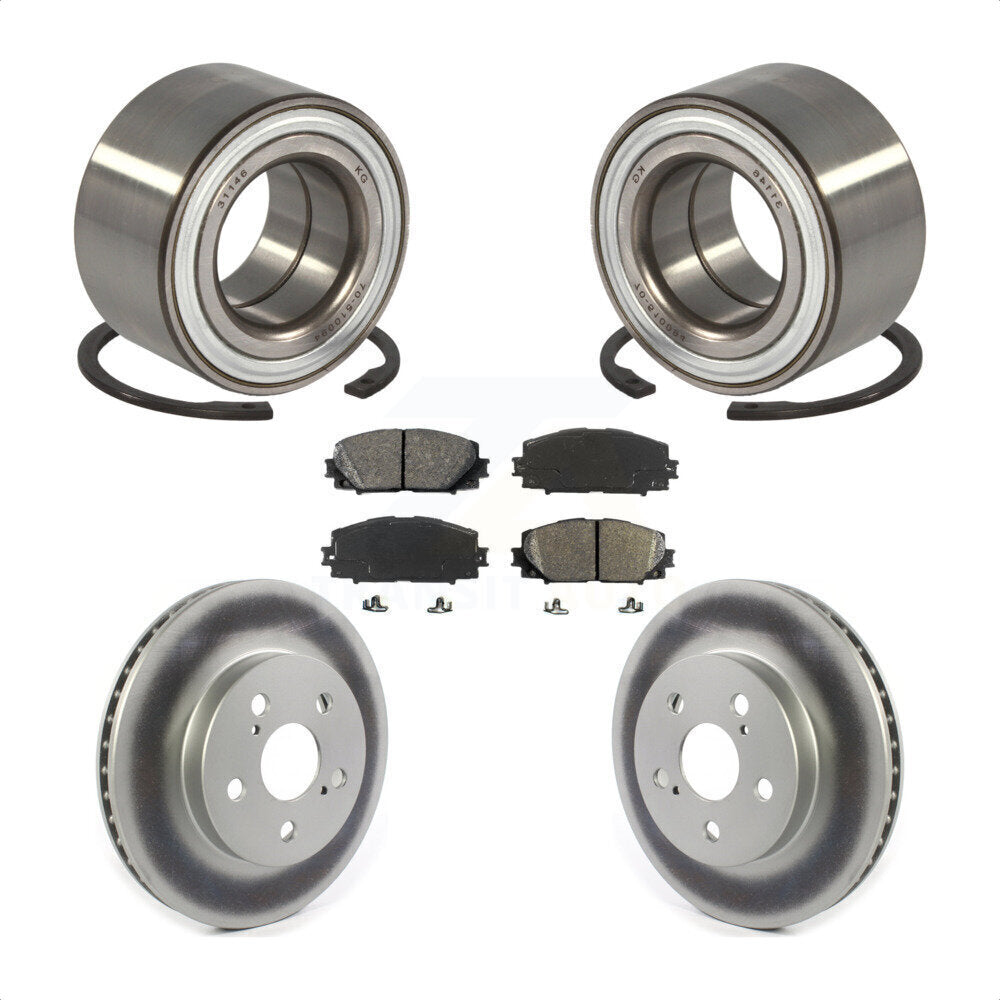 Wheel Bearing Coated Disc Brake Rotor Pad Front Kit For Toyota Prius Prime AWD-e
