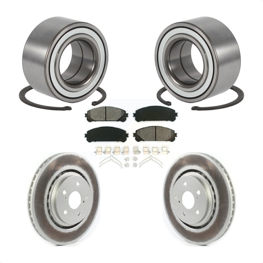 Wheel Bearing Coated Disc Brake Rotors And Pads Front Kit For 2016 Lexus RX350