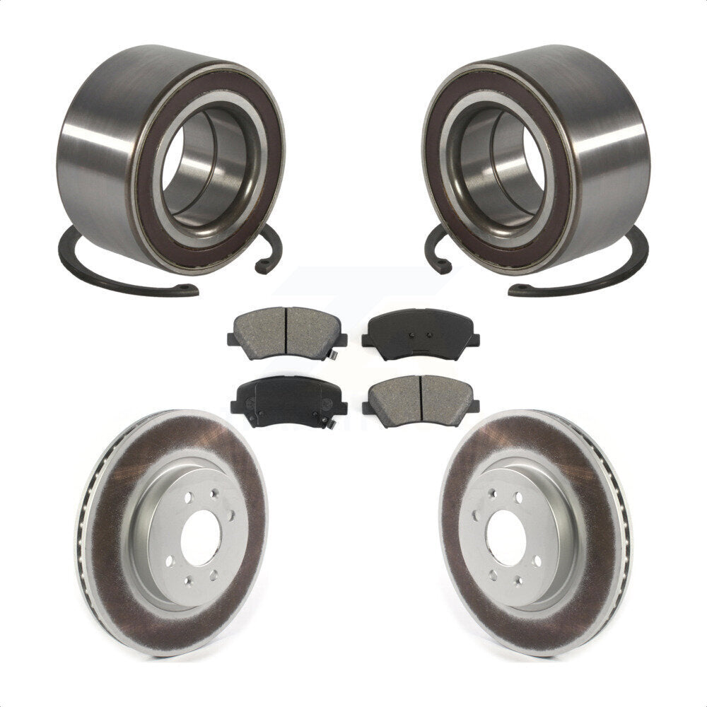Wheel Bearing Coated Disc Brake Rotors And Pads Front Kit For Kia Rio