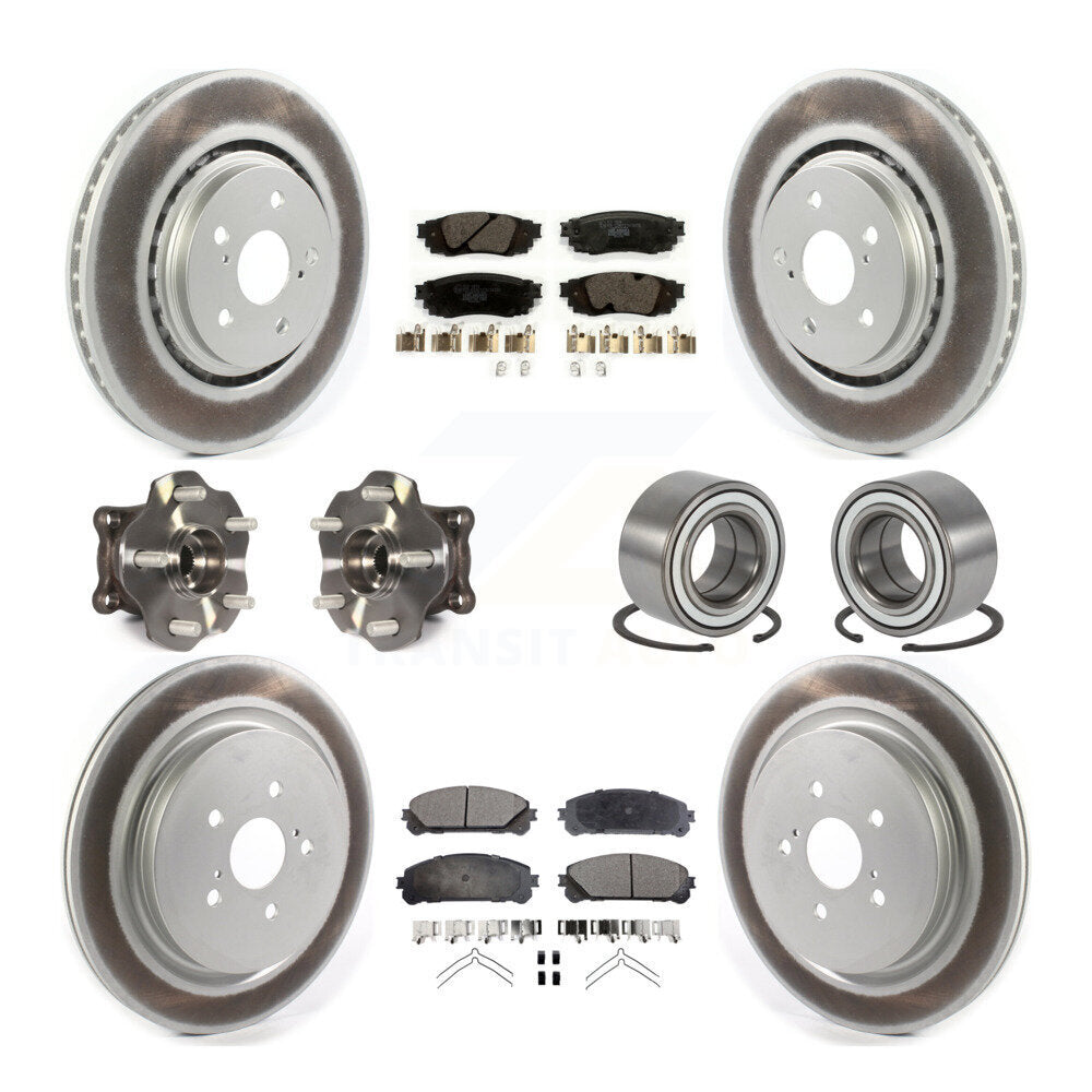 Hub Bearing Coat Brake Rotor Pads Front Rear Kit (10Pc) For 2016 Lexus RX350 AWD