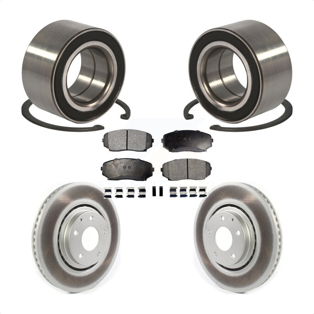 Wheel Bearing Coated Disc Brake Rotor And Pad Front Kit For 2016-2018 Mazda CX-9