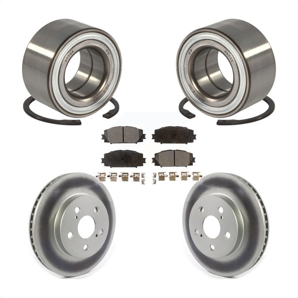 Wheel Bearing Coated Disc Brake Rotor Pad Front Kit For Toyota Prius Prime AWD-e