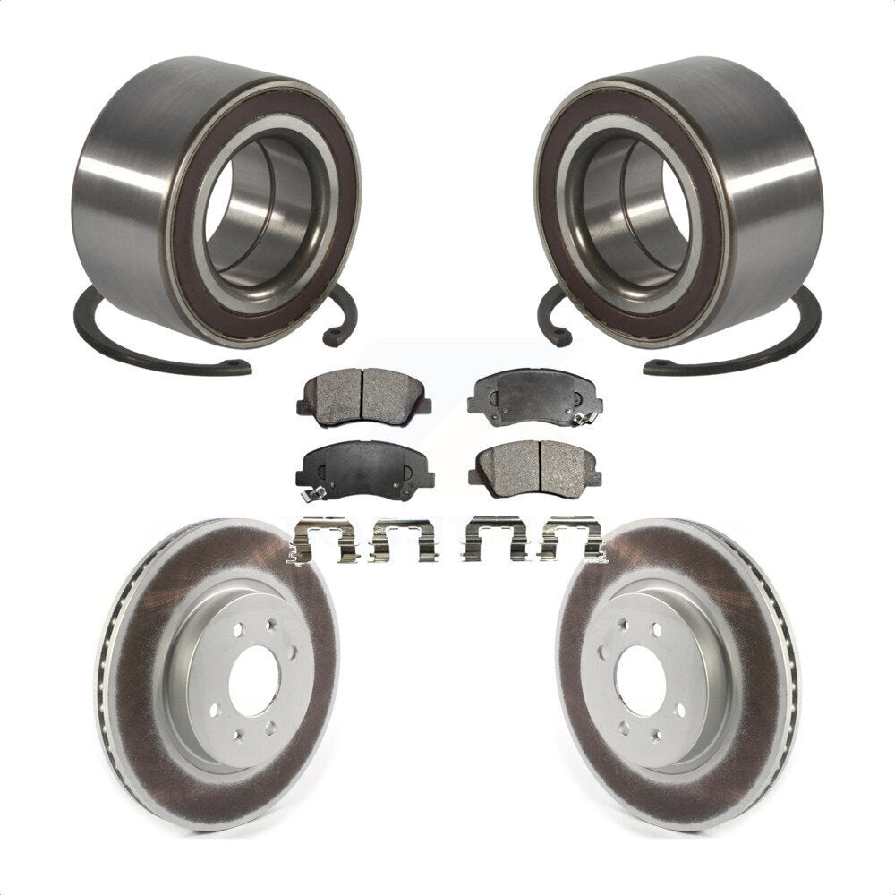 Wheel Bearing Coated Disc Brake Rotors And Ceramic Pads Front Kit For Kia Rio
