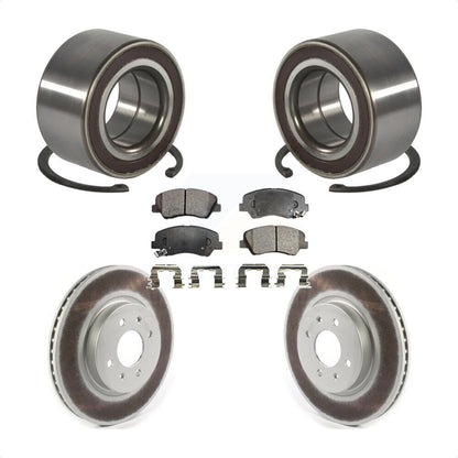 Wheel Bearing Coated Disc Brake Rotors And Ceramic Pads Front Kit For Kia Rio