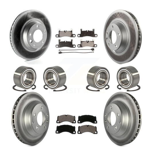Bearing Coated Brake Rotor & Pads Front Rear Kit (10Pc) For Porsche Cayenne Base