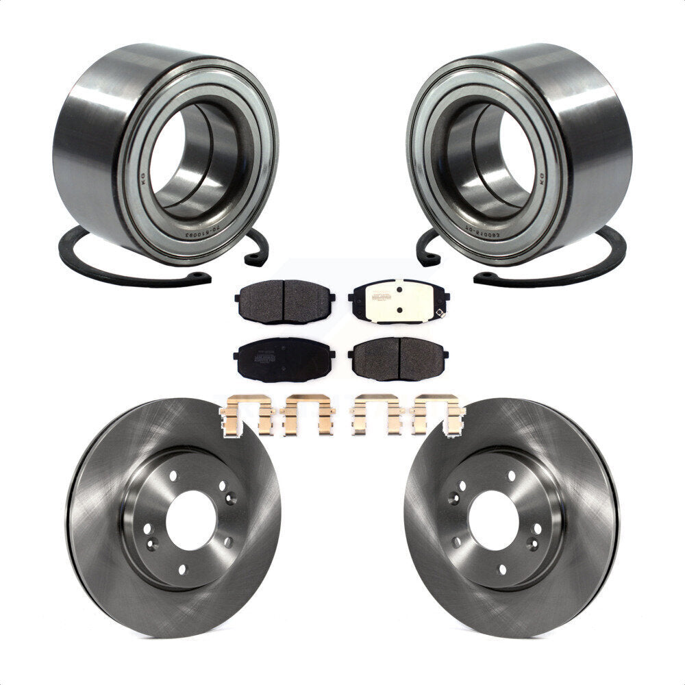Wheel Bearing Disc Brake Rotors And Pads Front Kit For Kia Soul Forte