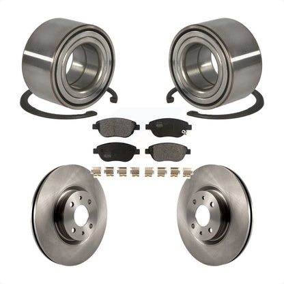Wheel Bearing Disc Brake Rotors And Semi-Metallic Pads Front Kit For Fiat 500