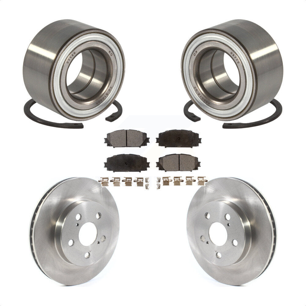 Wheel Bearing Disc Brake Rotors And Pads Front Kit For Toyota Prius Prime AWD-e