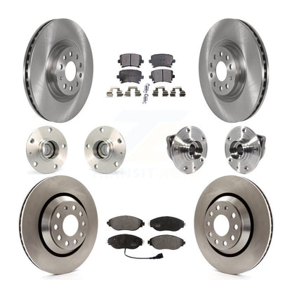 Hub Bearings Disc Brake Rotors And Pads Front Rear Kit (10Pc) For Volkswagen GTI