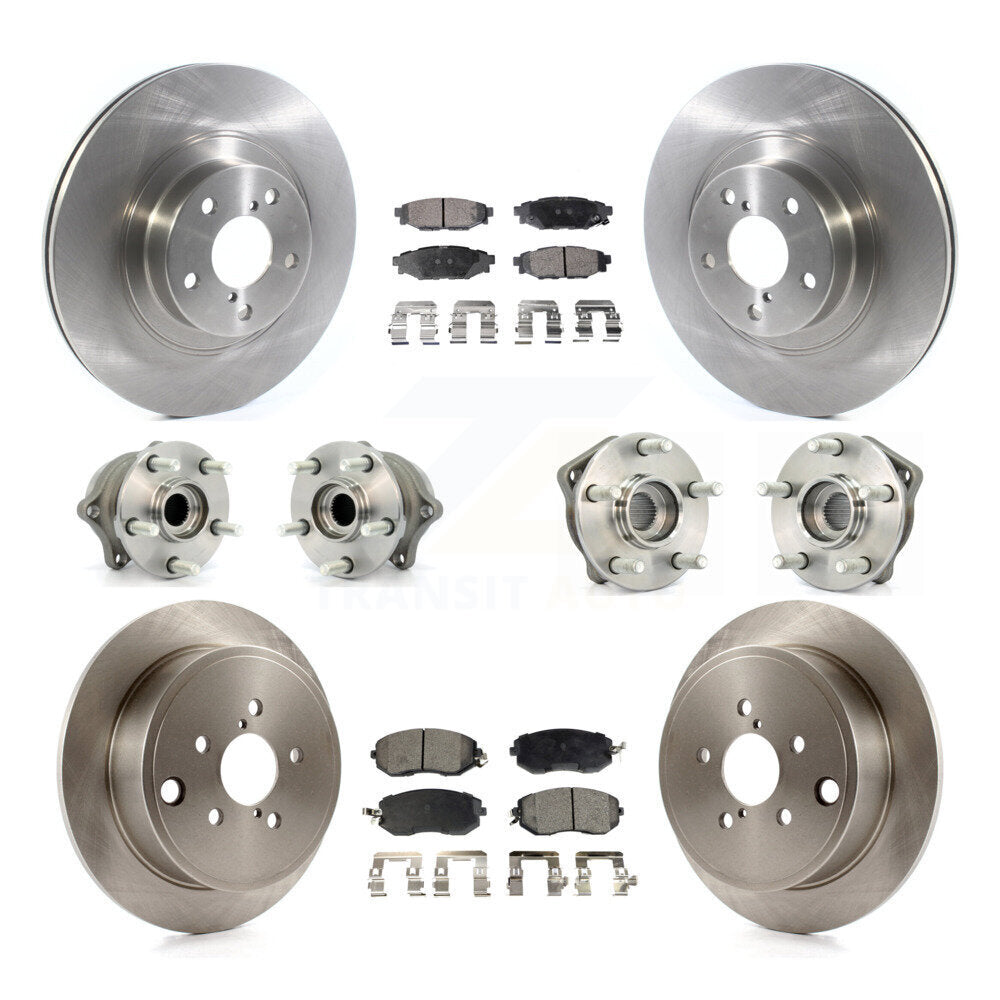 Hub Bearing Brake Rotor & Pads Front Rear Kit (10Pc) For Subaru Impreza Forester